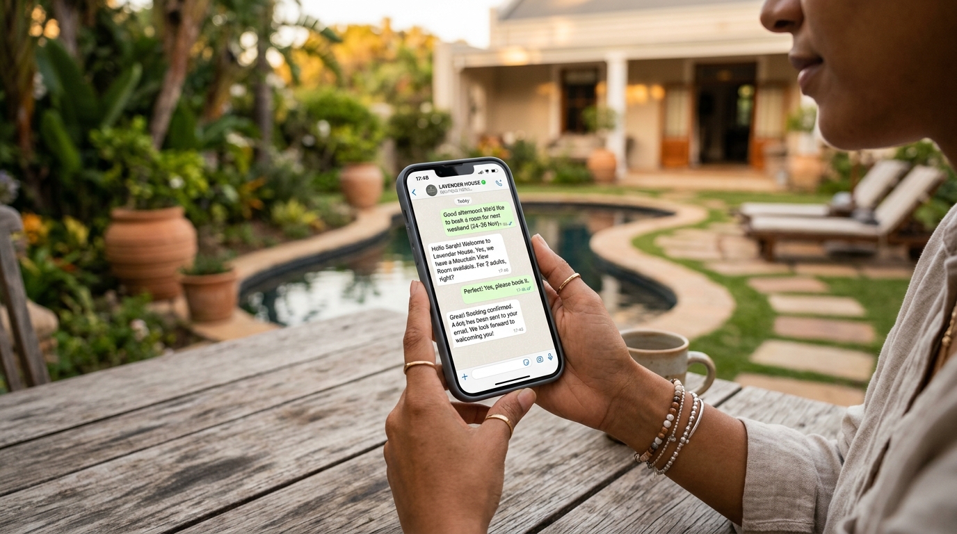 WhatsApp booking in progress